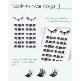 Onlyall Lash Clusters Eyelash Extensions Pre-styled False Eyelashes Clusters Natural C Curl Lash Clusters Wispy False Lashes Clusters Eyelash Clusters Wispy-09