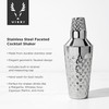 Viski Diamond Cocktail Shaker Set, 25 oz Faceted Stainless Steel