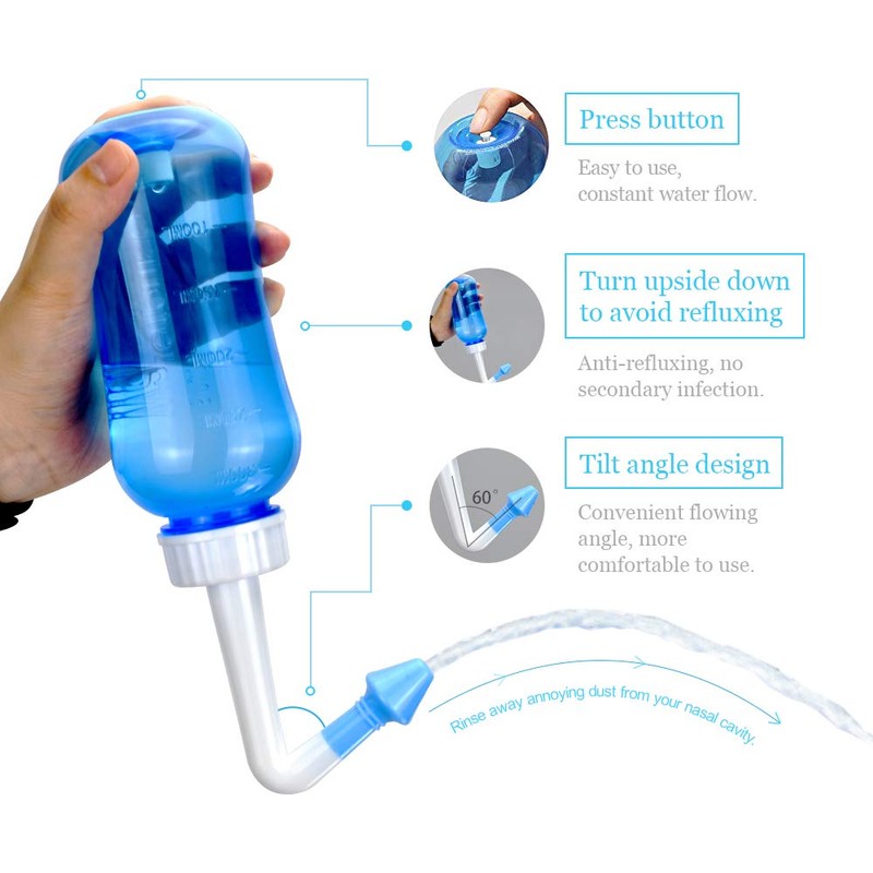 WATERPULSE Neti Pot, Neti Pot Sinus Rinsing,300ml Neti Pot Sinus