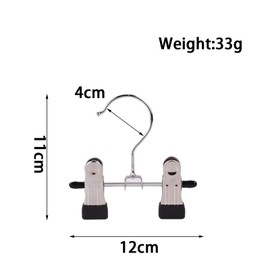 12 Pcs Double Adjustable Clips Boots Hangers Trouser Hangers Skirt Hangers with Clip for Trouser Skirt Pants Clothes