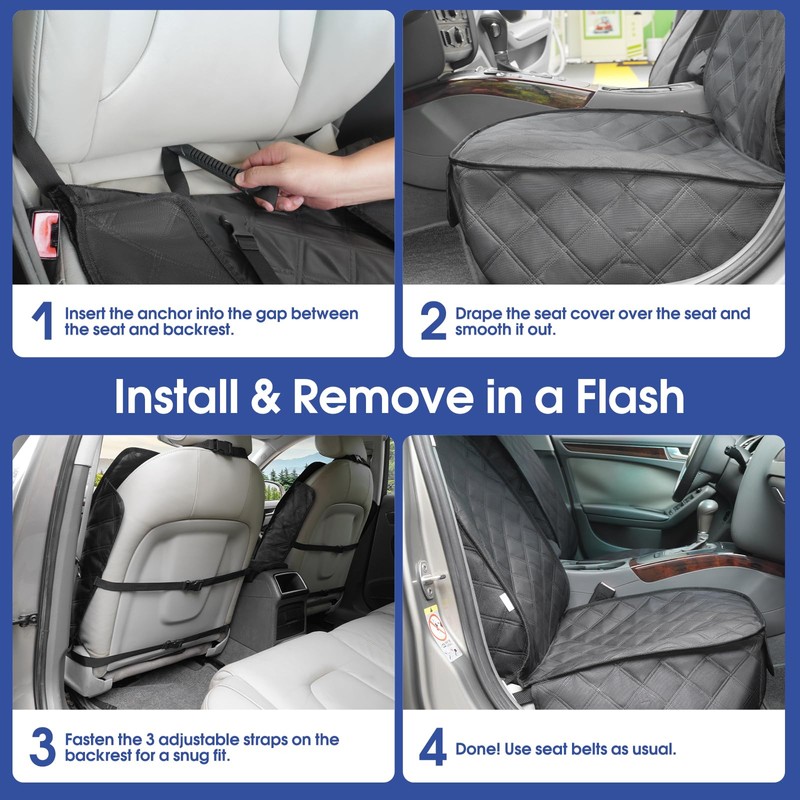 ALLANSING Front Seat Cover for Cars/SUVs/Trucks - Dog Seat Protector
