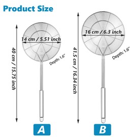 Aieraczy 14 cm Skimmer Stainless Steel, Slotted Spoon, Strainer Strainer, Spider Web Ladle, Kitchen Strainer for Wok Accessories, Filter Skims Fat Scum, Skimming Fat Foam
