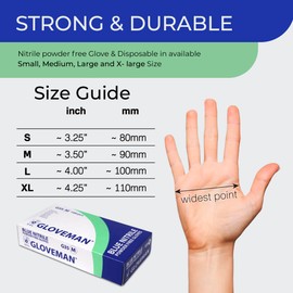 K-MART Gloveman Blue Nitrile Disposable Gloves (Box of 100) (Small)