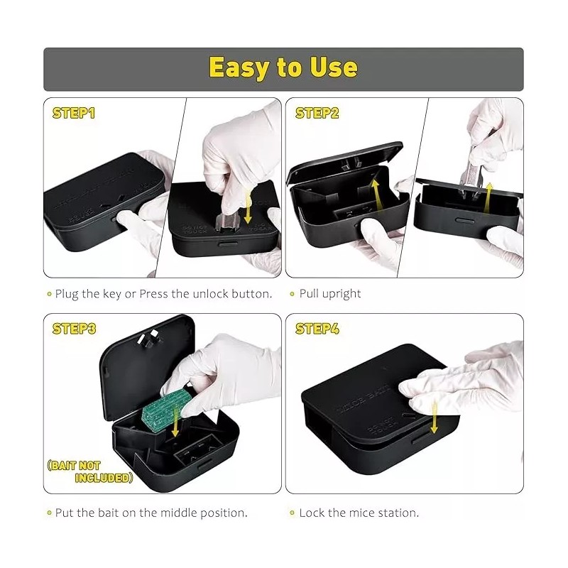 Anblak Mouse Mice Station Tamper Resistant Locking Bait Child/Pet Safe