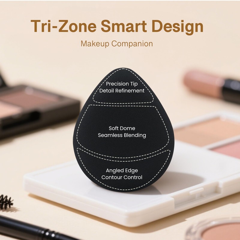 TATAMI Black Makeup Puff Set (Flat + Egg Shape) Rubycell,Cushion