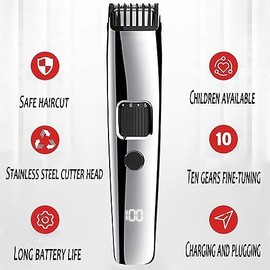 Hair Clippers for Men, LCD Display Rechargeable Adjustable Beard Trimmer for Men Electric Hair Trimmer Lithium Battery