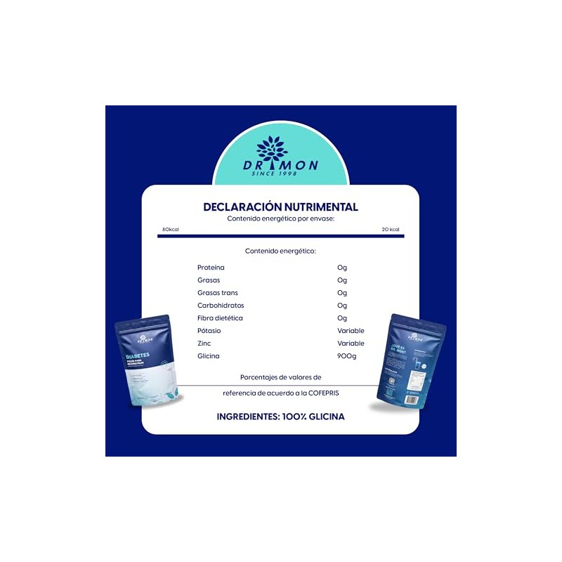 Dr. Mon Glicina en Polvo 900g |100% Pura, Suplemento Alimenticio