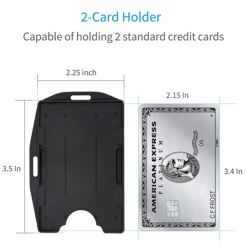 Pawfly 2 Card ID Badge Holder 2 Sided Black Rigid