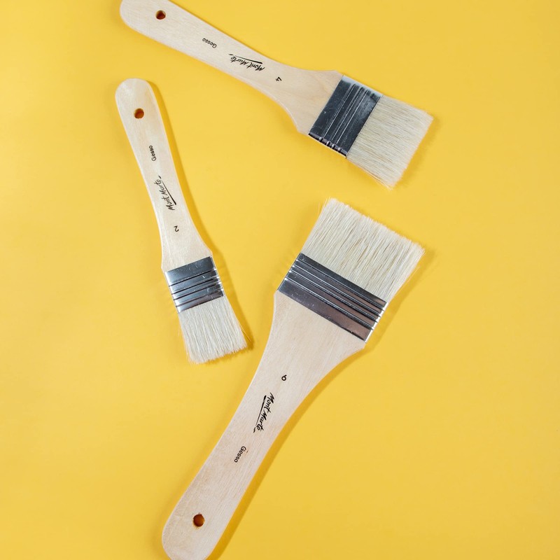 Mont Marte Gesso Brush Set, Sizes 2/4/6 (3 Pieces)