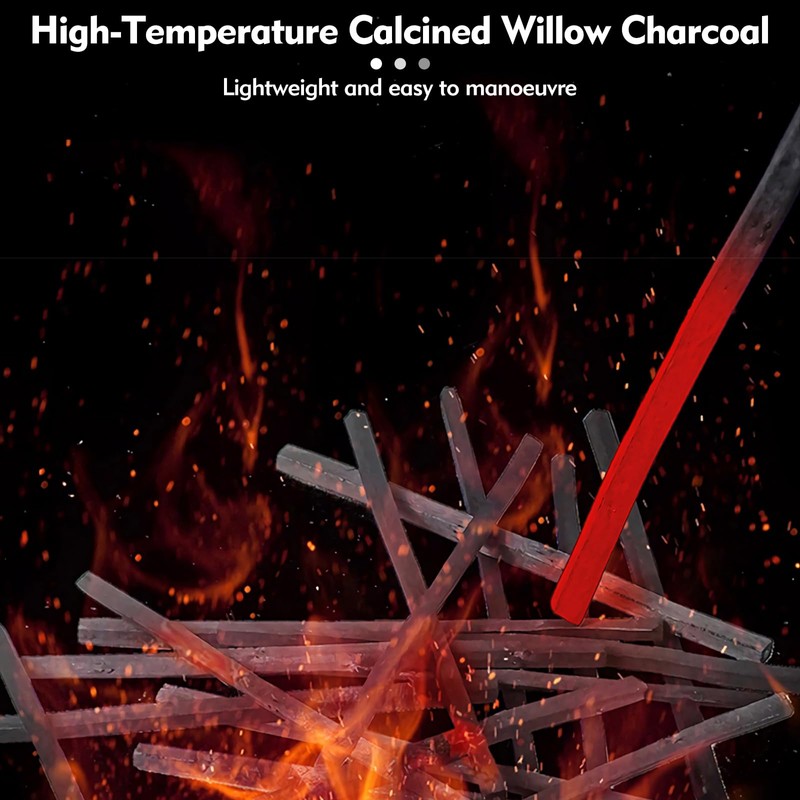 10PCS Charcoal Sticks, 5-7mm Black Willow Charcoal, Drawing Tools Charcoal