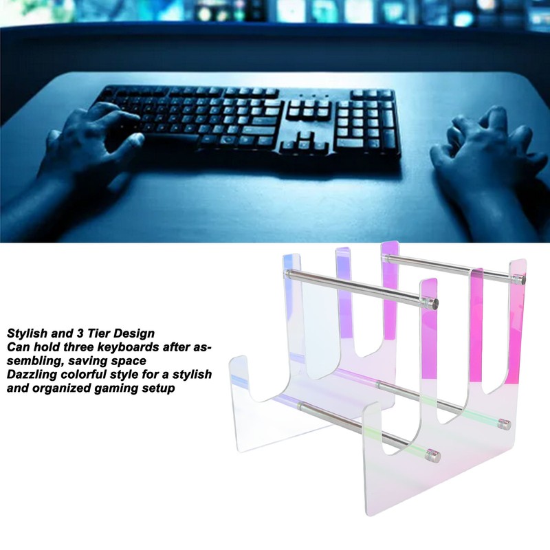 Keyboard Display Stand 3 Tier Colorful Acrylic Mechanical Keyboard Holder
