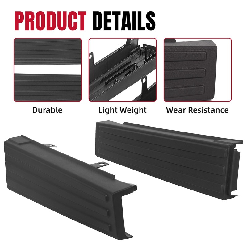 HECASA 2Pcs Flex Step Side Tailgate Molding End Cap Covers