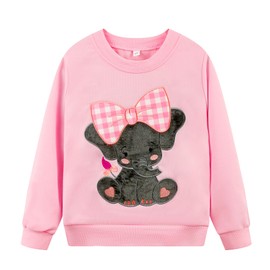 RETSUGO Toddler Girl Elephant Sweatsuit Outfit Cute Casual Fashion Clothes Sets Little Girl Fall Winter Pants Set (6746-6T)