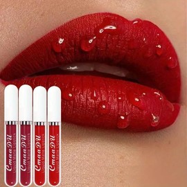 Long-lasting Matte Liquid Lipstick Set, 4 Counts/set Waterproof Non-stick Cup Lip Gloss, Moisturizing Quick Drying Lip Glaze Stick for All Skin Types