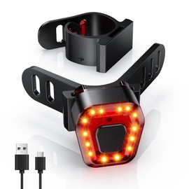 Prasky Bike Tail Light 5 Modes, Bike Lights for Night Riding, 120 Lumen USB-C Rechargeable Bicycle Taillight, Red LED Safety Light