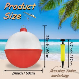 2 Pcs 24 Inches Inflatable Fishing Bobbers Floats Outdoor Red and White Fishing Birthday Decorations Hanging Lanterns for Fishermen Theme Party Decoration Supplies,Swimming Pool Decorations (2)