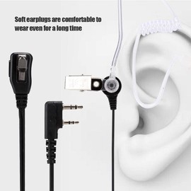 ASHATA Auriculares/Auriculares de Tubo acústico Transparente de 2 Pines, Auriculares de Tubo acústico de 2 Pines Walkie Talkies Auricular para Baofeng Radio bidireccional