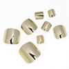 Gold Chrome Press on Toenails, Metallic Fake Toe Nails for