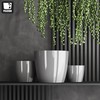 PECZEKO Flower Pot Shiny Plastic Planter Decorative Pot for Large