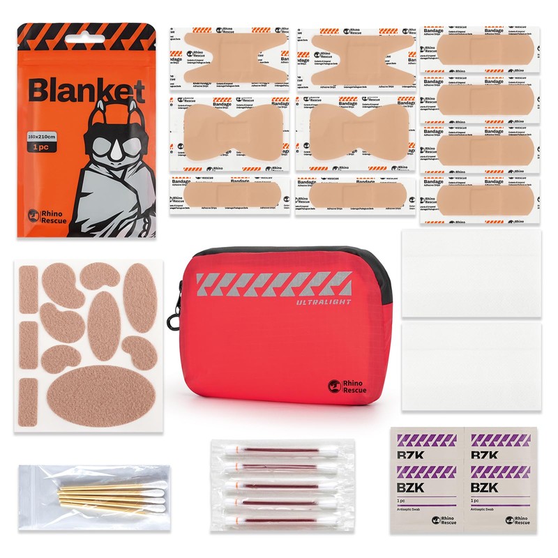 RHINO RESCUE EDC First Aid Kit for Travel, Mini Water-Resistant