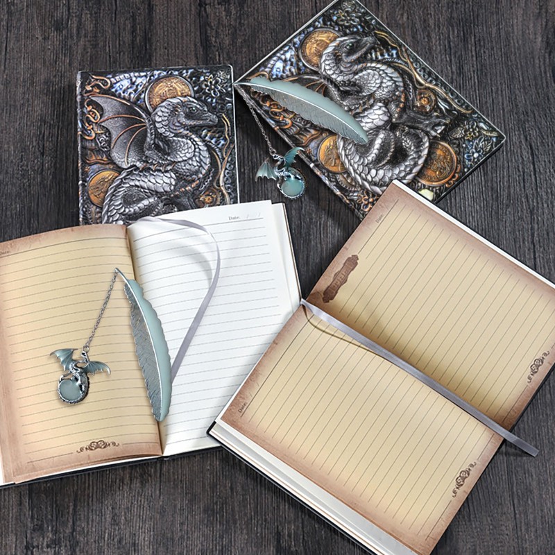 LaVenty Vintage Dragon DND Notebook Dragon Paper Notepad Hardcover A5