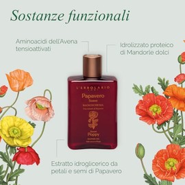 LErbolario L'erbolario shower gel - sweet poppy - floral, amber scent - gently cleanses, softens and tones skin - cruelty free, dermatologically teste