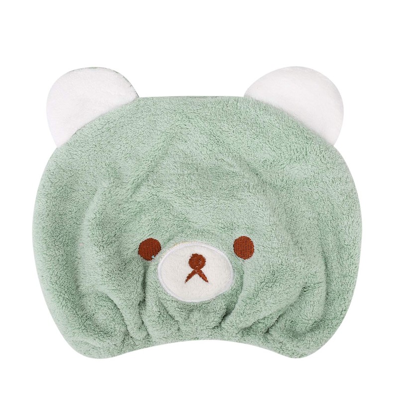 Children's Hair Drying Towel, Towel Cap, Bear Pattern, Hair Cap,