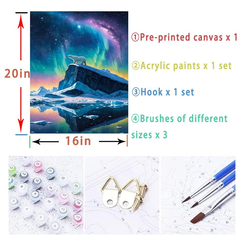 Starry Night Paint by Numbers Kit for Adults Beginner Polar