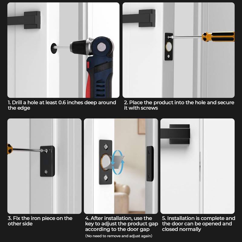 Tonitrui Silent Ball Catch, Adjustable Strong Magnet Door Catch，Using Noise