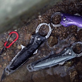 2013 BOTR Portable Fish Lip Gripper B170 with Fishing Hook Sharpener, Suitable for Streams and Seawater Fishing (Dark Black)