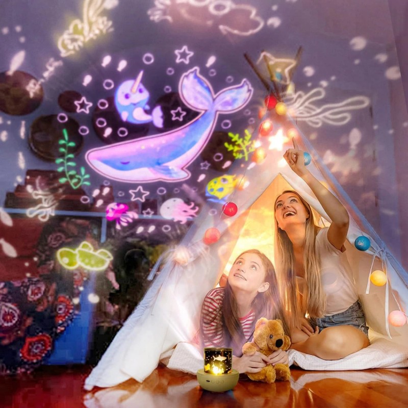 Lytrdit Sets of Films, Night Light Projector for Kids Bedroom,