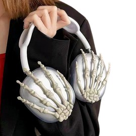 Cute Skull Cover for Airpods Max,Clear 3D Skeleton Hand Funny Headphone Case,Soft Skin Silicone Protective Cover Accessories for Women Men Boys,Anti-Scratch Shockproof Protective Case for Airpod Max