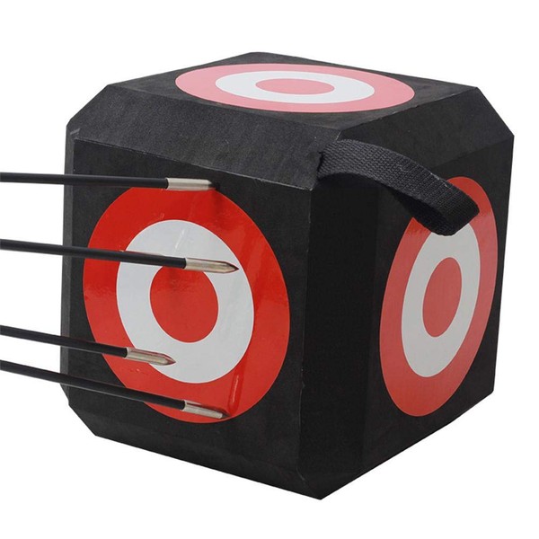 6 - Sided Arrow Archery Target, 3D Archery Target Self Healing Functional EVA Archery Target Large Dice Cube Target for Outdoor for Hunting, Take Up to 500 FPS (Figure)
