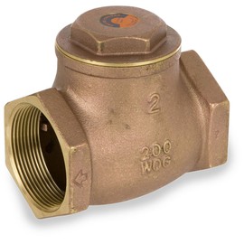 Smith-Cooper International 9191L Series Brass Swing Check Valve, Potable Water Service, 1" NPT Female