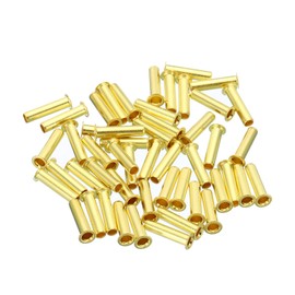 YOKIVE 50 Pcs Brass Ferrule Fittings, Compression Sleeves Ferrule Ring Assortment Kits, Great for Air Water Tubes (Brass Tone, 2.5mm OD)