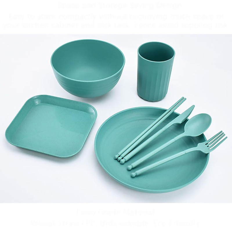 Wheat Straw 8pcs Set Kitchen Dinnerware Bowl Sets Dinnerware Tableware