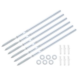 QUARKZMAN Pack of 6 Floating Shelf Brackets Metal Hidden Shelf Brackets 8 x 250 mm (0.3 x 9.8 Inch) Invisible Shelf Brackets with Screws for Floating Wooden Shelves