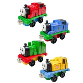 PIIMNT THO-Mas the Locomotive Vehicle, 4-Piece THO-Mas Toy Vehicle Set, Small Train Toy, for Children, Girls, Boys, Birthday Gift