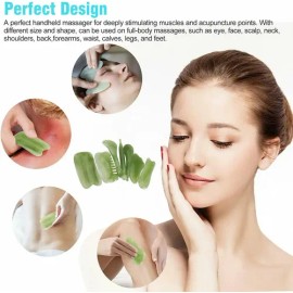 Set De 7 Piezas Gua Sha Para Masajear Relajar Facial                                                                                                  