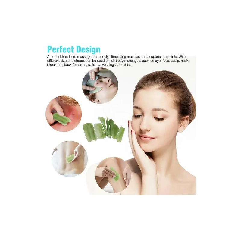Set De 7 Piezas Gua Sha Para Masajear Relajar Facial