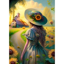 EOBROMD Diamond Painting Adult Flower, 5D Diamond Painting Pictures Adult Girls, DIY Diamond Painting Pictures Diamond Painting Set for Wall Decoration, 30 x 40 cm