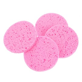 WOONEKY Round Cellulose Makeup Removal Sponges 50pcs 80x80mm Facial Cleansing Sponges for Skin Types for Face Washing and Makeup Removal