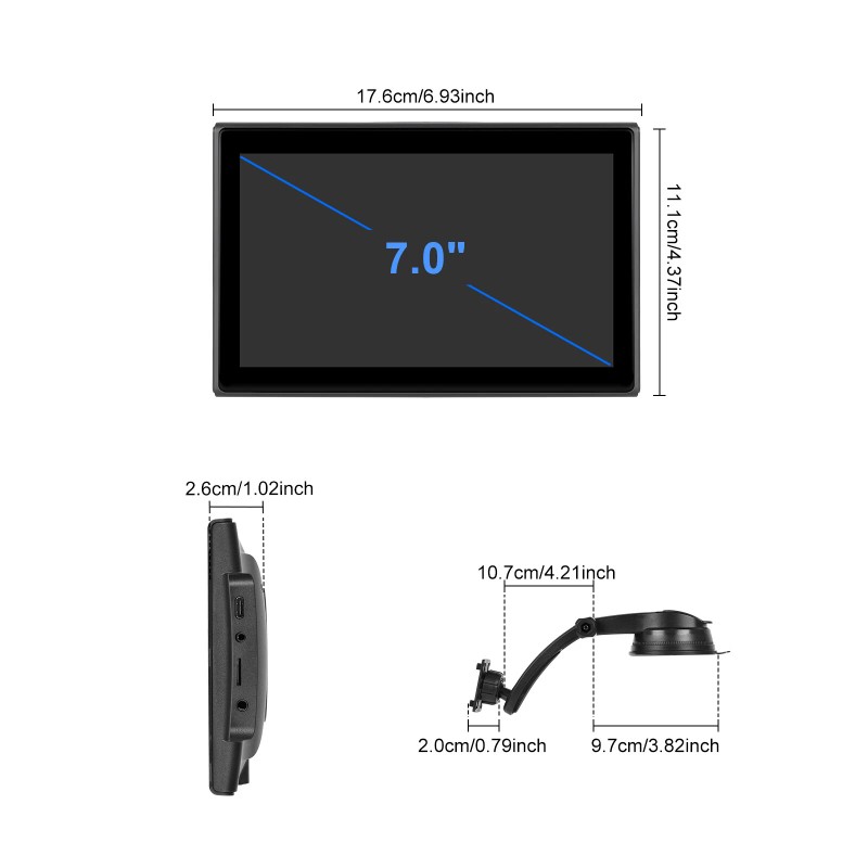 CFRIATO Wireless Apple Carplay Screen for Car Android Auto Portable