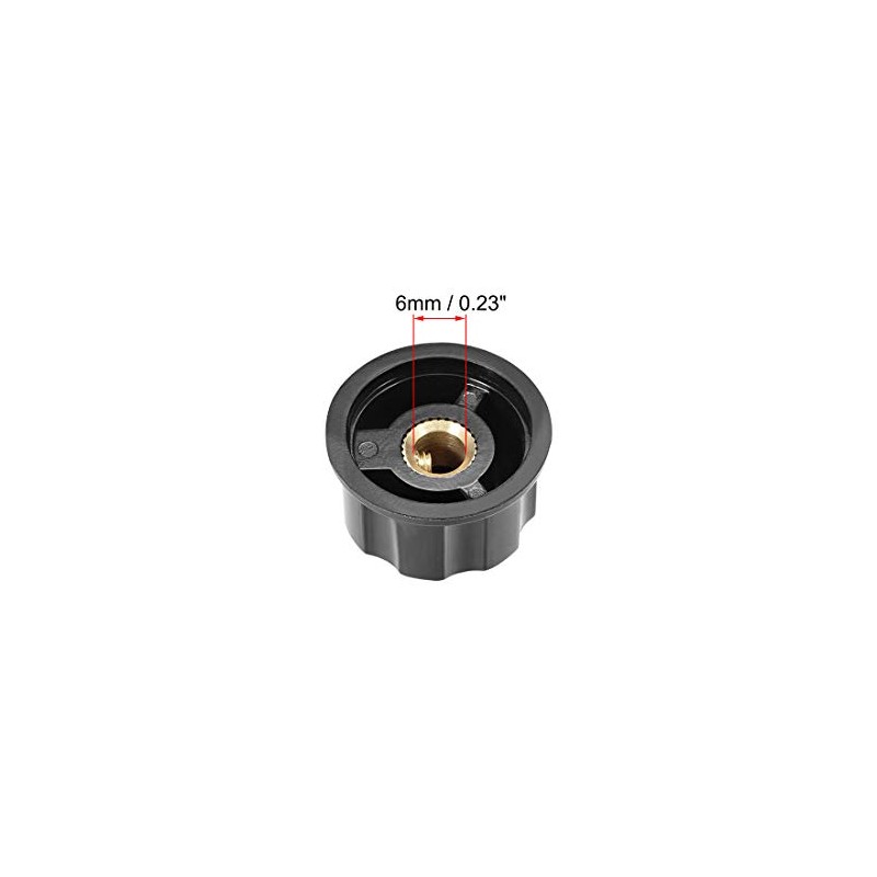 sourcing map Plastic Potentiometer Rotary Knob 6mm Insert Shaft with