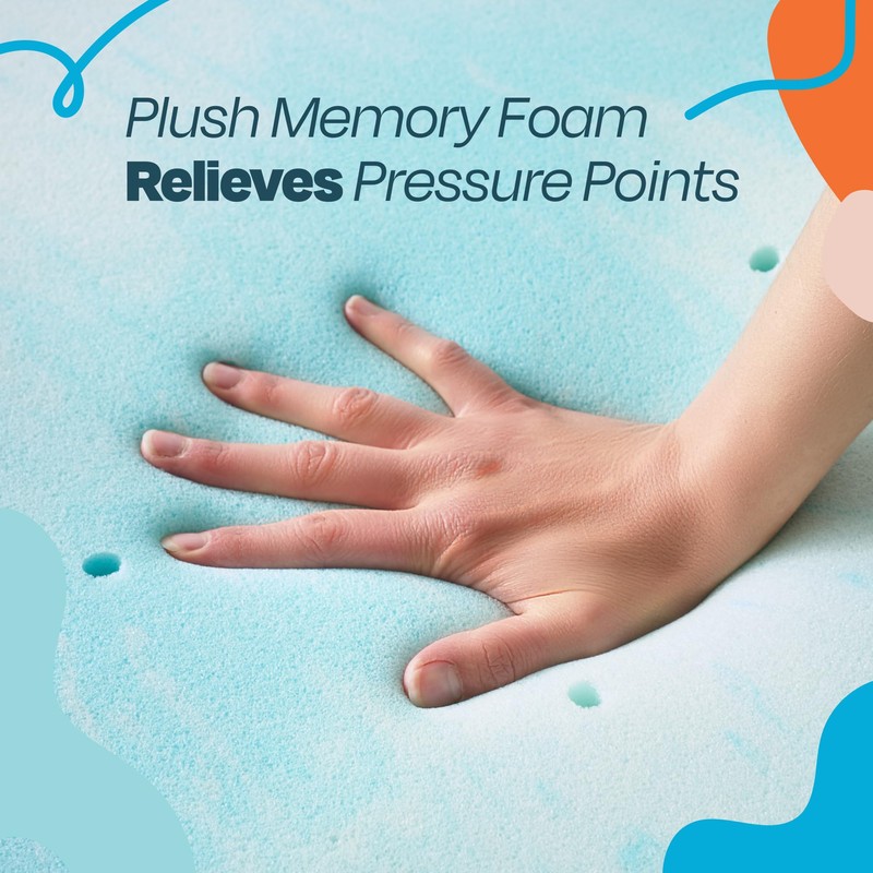 Linenspa 4 Inch Gel Swirl Memory Foam Topper - Twin