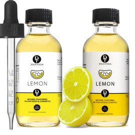 Dolce Flav Lemon Extract - 2 Ounce Oil-Soluble Multipurpose Flavoring Ideal for Candy Making, Baking, Lip Balm, and Ice Cream - Perfect Kitchen Gift for Holidays, Pack of 2