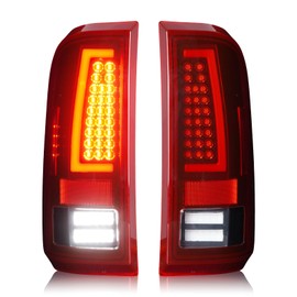 LED Tail Lights for Ford F250 F350 F450 F550 Super Duty 2008-2016,only fit Fleetside Bed Model, Rear Taillight Assembly, Chrome Housing Red Lens