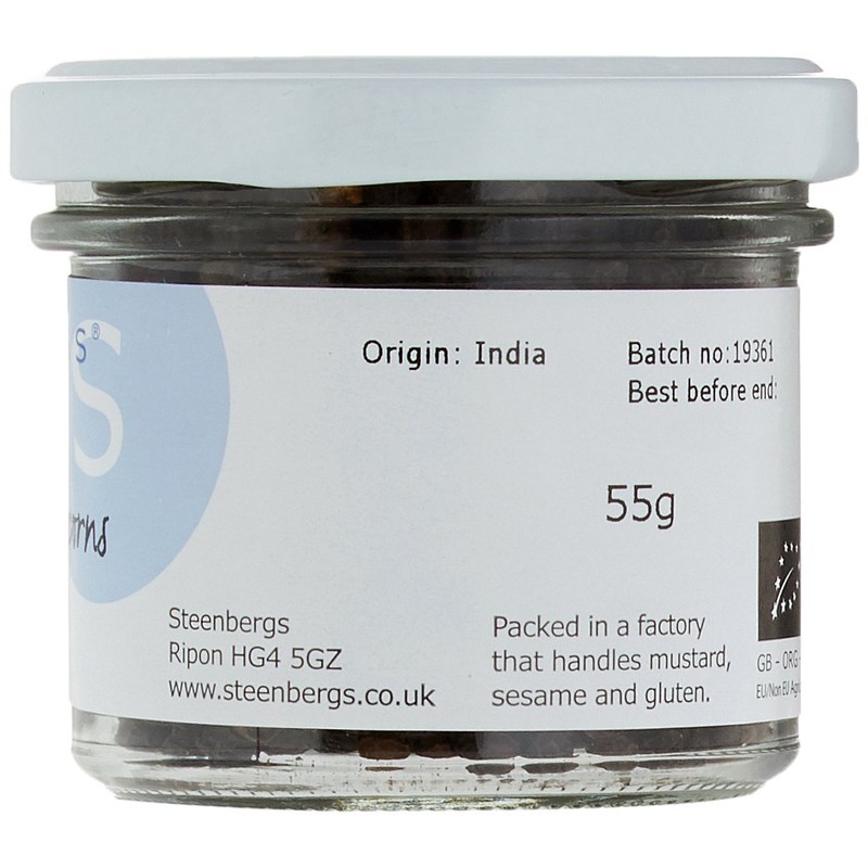 Organic Black Peppercorns Standard Jar - 55g