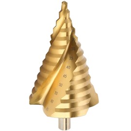 LESOLEIL Step Drill 6-65 mm HSS Taper Drill Bit Metal Drilling Tool Sharp Hole Drill Precise Taper Drill Spiral Groove Peeling Drill Bit for Metal Wood Plastic Gold