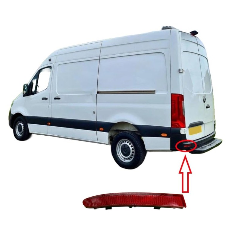 Rear Bumper Reflector Lens Left For MERCEDES Sprinter 3-t 3,5-t